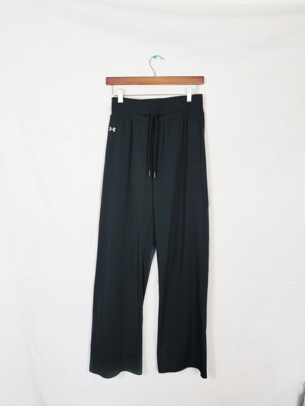 Women's Size Small Under Armour Black Wide-Leg Drawstring Lounge Pants